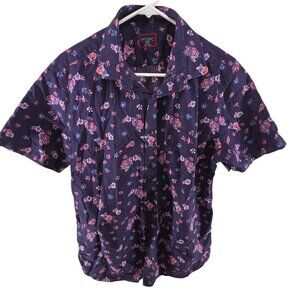 Untuckit Men's Performance Short Sleeve Button Up Shirt Purple Size L